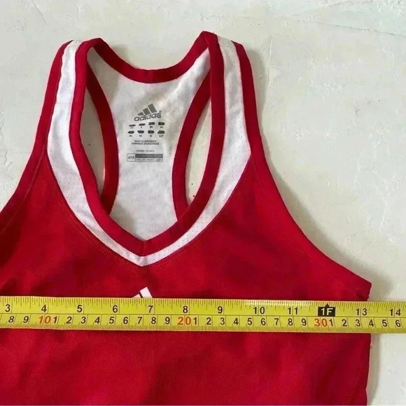 Adidas ATS Retro Cool Red and White Tank Size S Front and Back - Picture 5 of 8